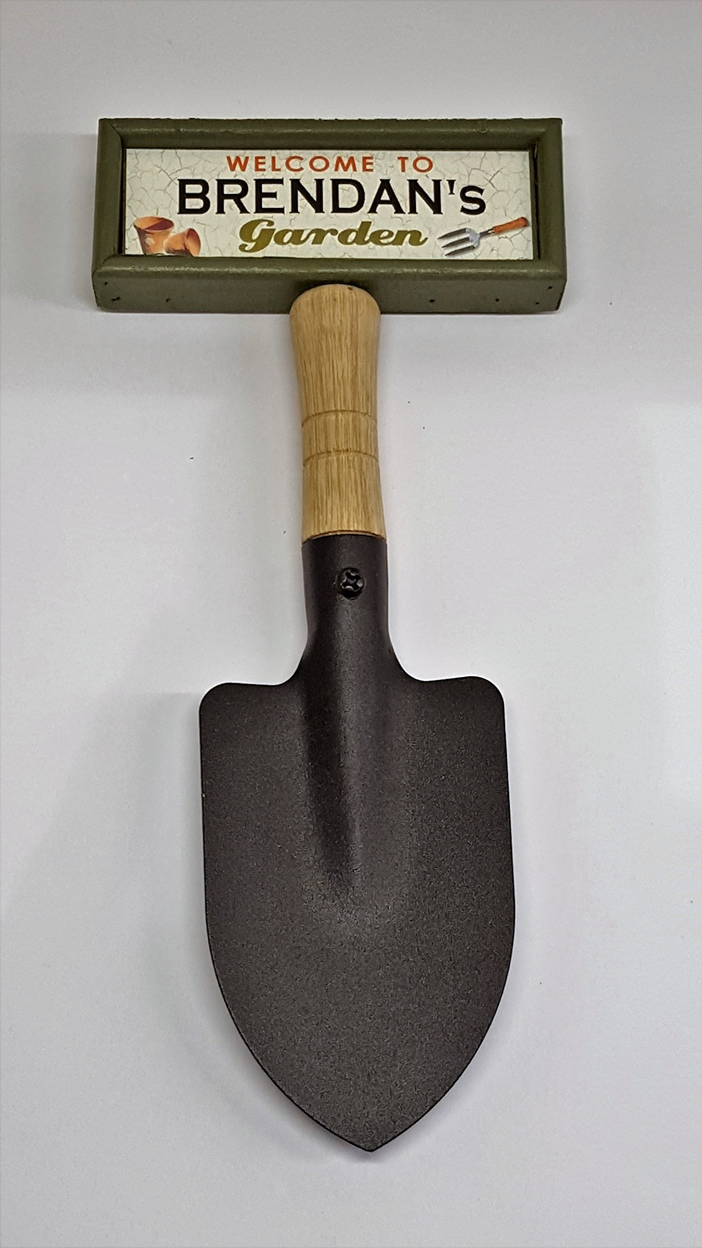 tlm wholesale Welcome to Brendan's garden hanging shovel sign