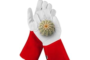 NoCry Long Thorn Proof Gardening Gloves for Women with Reinforced Palms and Fingertips — Perfect Cactus Gloves, Rose Pruning Gloves, Puncture Proof Gloves, Rose Gloves or Womens Gardening Gloves