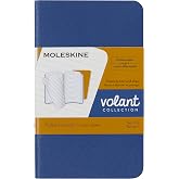 Moleskine Volant Journal, XS, Ruled, Forget Blue/Amber Yellow (2.5 x 4.25) | Set of 2 XS 2.5" x 4" journals with 56 ruled tear-out pages each for notes, journaling, and everyday writing.