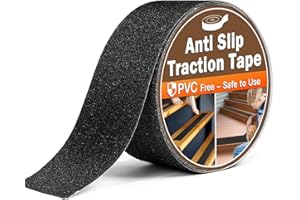 FlowaFoli Anti Slip Tape - Heavy Duty Black Grip Tape for Stairs, 4" x 32 FT Non-Slip Tape, Indoor & Outdoor Waterproof Stair Treads Non-Slip, Non Skid Tape -Traction Tape for Ramps and Steps(Balck)