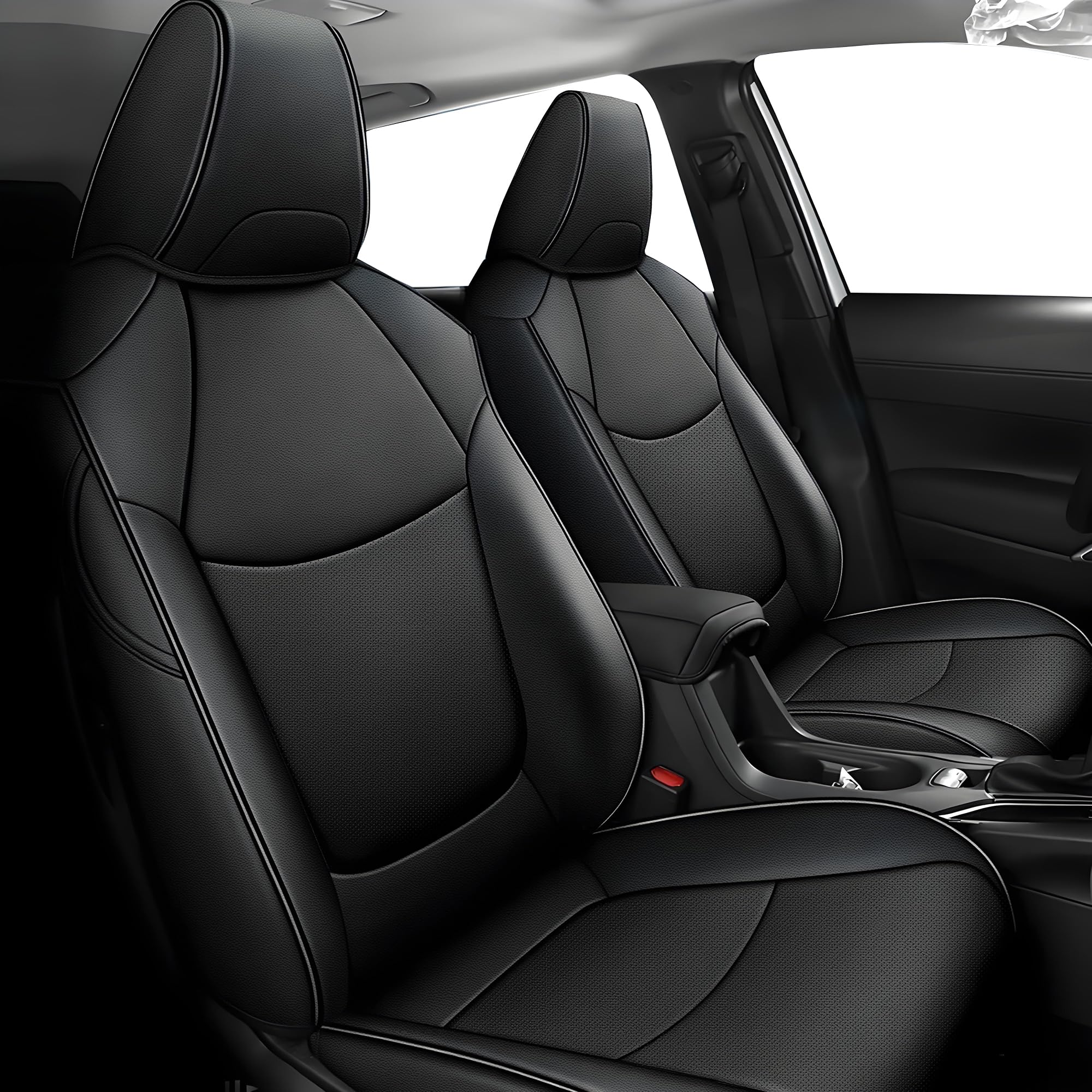Photo 1 of TTX LIGHTING Custom Fit Seat Covers for Toyota Sienna 2021-2025 LE and XLE 8-Passenger Leather Car Seat Cover Full Coverage Set Spill & Stain Proof Black
