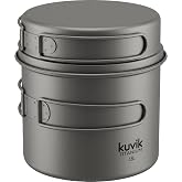 Kuvіk Titanium 1600ml (54 oz) Pot and 500ml (17 oz) Pan Combo | Corrosion Resistant, Food Safe, Non-Toxic, No Metallic Taste, Easy to Clean, Dishwasher Safe, Padded Carrying Bag Included