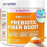 GOBIOTIX Fiber Supplement Powder with Prebiotics for Digestive Health and GLP-1 Support, Soluble Fiber for Gut Health & Debloat, Keto, Vegan, Gluten & Sugar Free, 35 Servings (1 Pack)