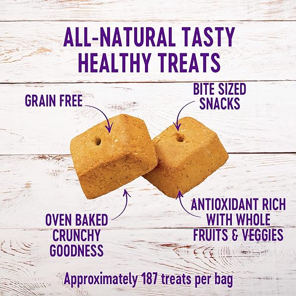 WELLNESS WELLBARS DOG TREATS, NATURAL, TRAINING TREAT, GRAIN FREE, CRUNCHY YOGURT, APPLES & BANANA (45 OUNCE BAG)