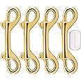 4 Pcs 3.5 Inch Brass Double End Snap Hook Clip Diving Hook for Diving,pet,Handmade Bag,Keychains etc
