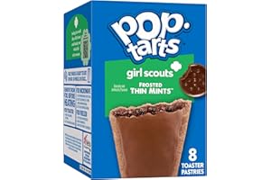 Pop-Tarts Girl Scout Toaster Pastries, Breakfast Foods, Kids Snacks, Frosted Thin Mints, 13.5oz Box (8 Pop-Tarts)