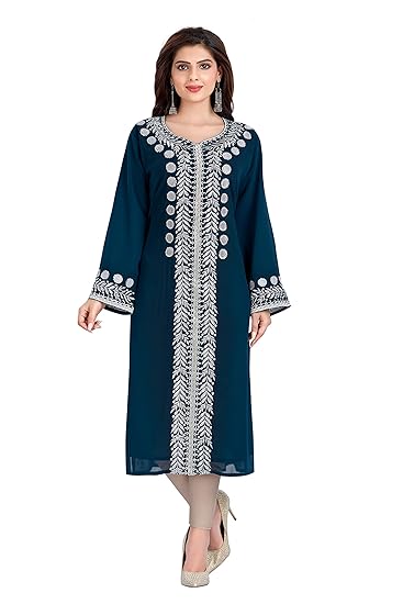 Silver Embroidery Peacock Blue 