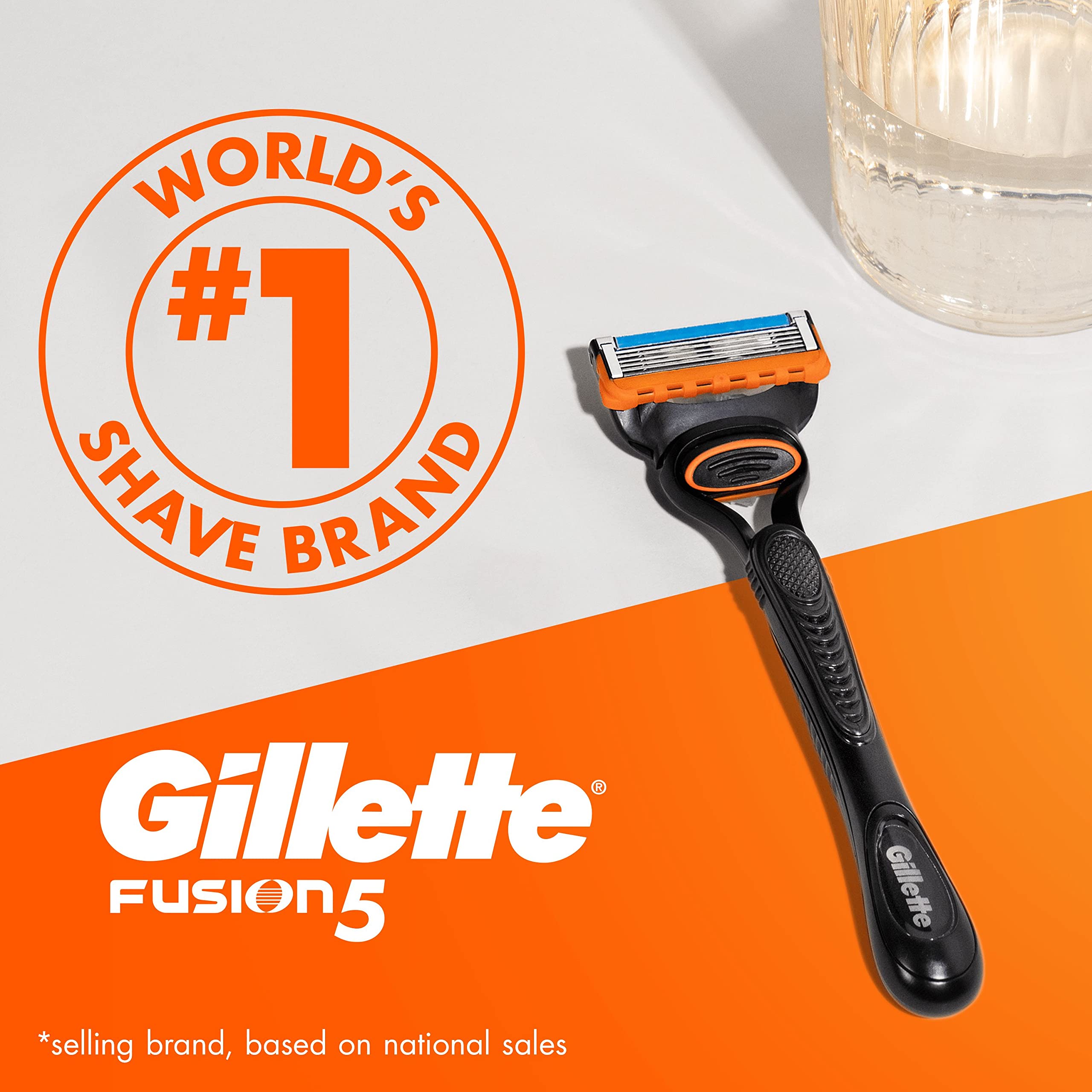 Gillette Fusion5 Razor Blades Men, Gillette Razors For Men, Pack of 16 Razor Blade Refills with Precision Trimmer, 5 Anti-Friction Blades, Mens Razors For Shaving, Gillette Fusion 5 Blades