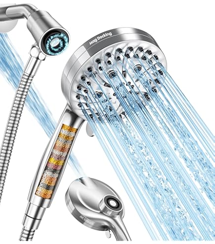 Filtered Shower Head with Handheld, High Pressure 7-Spd Detachable