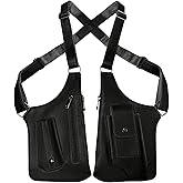 ECGER Large Double Shoulder Armpit Bag, Underarm Holster for Men | Anti-Theft Concealed Crossbody Wallet, Phone Pouch for Outdoor Travel Cycling Work, Premium PU Leather, Black