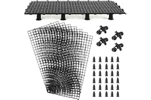 Azure Cantara 8pcs Aquarium Plastic Grid Divider Tray Egg Crate Aquarium Fish Tank Bottom Isolation with Bracket and Suction Cups(11.8x5.9 Inch)