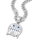 PHOEGRAY Miami Mens Cuban Link Chain Silver Gold Plated Bling Cuban Necklace Diamond Chain for Men iced out chain Hip Hop Jewelry