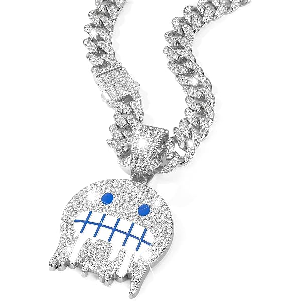 MaxBling81 Iced Hip Hop Pendant – White Gold Plated Lab Diamonds, Brick Squad Eskimo Style