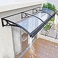 Exterior front door awnings with Aluminum Bracket,awning for door entrance,Overhang awning for windows,polycarbonate awning & canopies,door awnings exterior rain snow,with rain gutters,UV Protection (