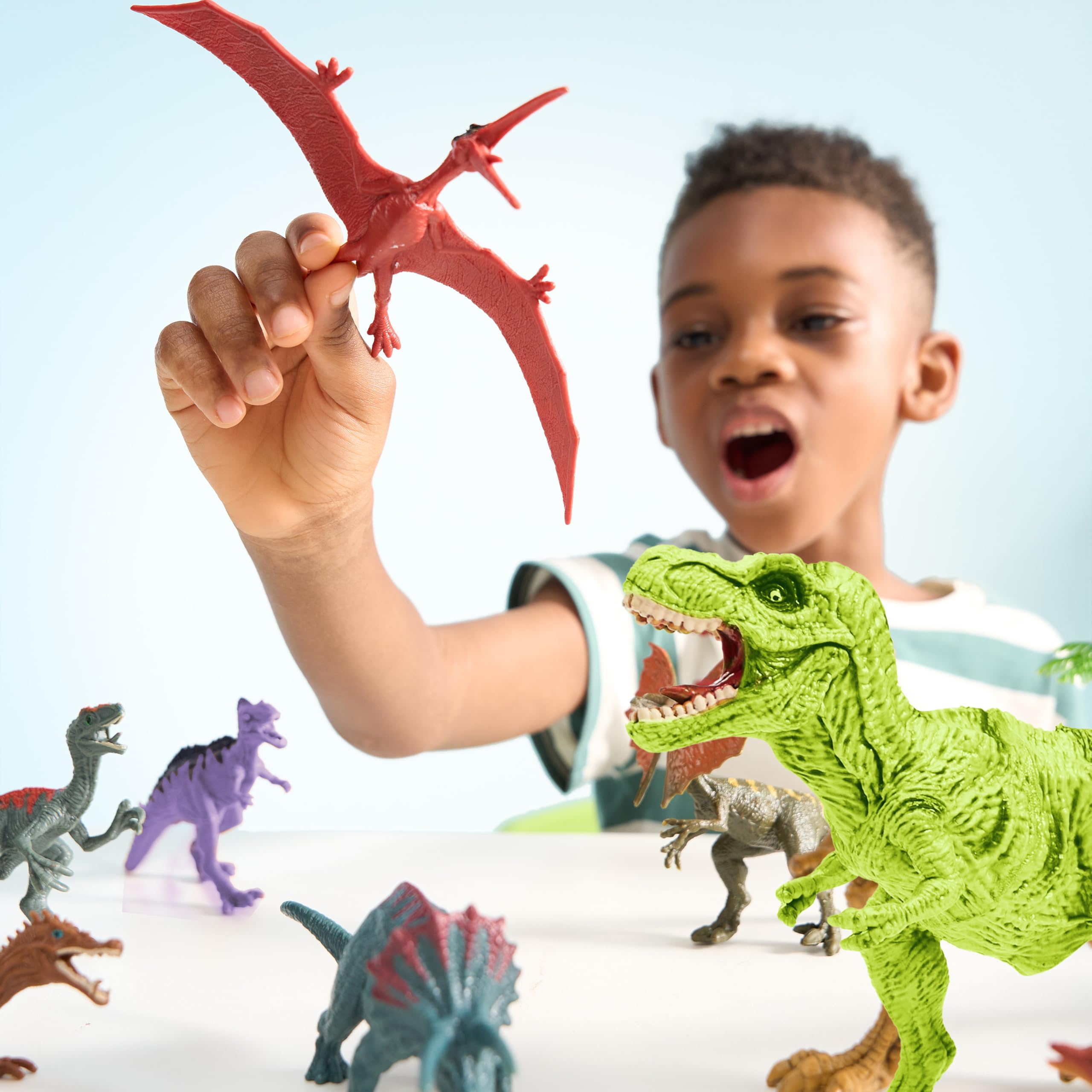 JOYIN Dinosaur Toys with Activity Play Mat & Storage Cage, 19 PCS Realistic Dinosaur Figures & Trees for Toddlers Kids Ages 3-5, Ideal for Boys and Girls Gift