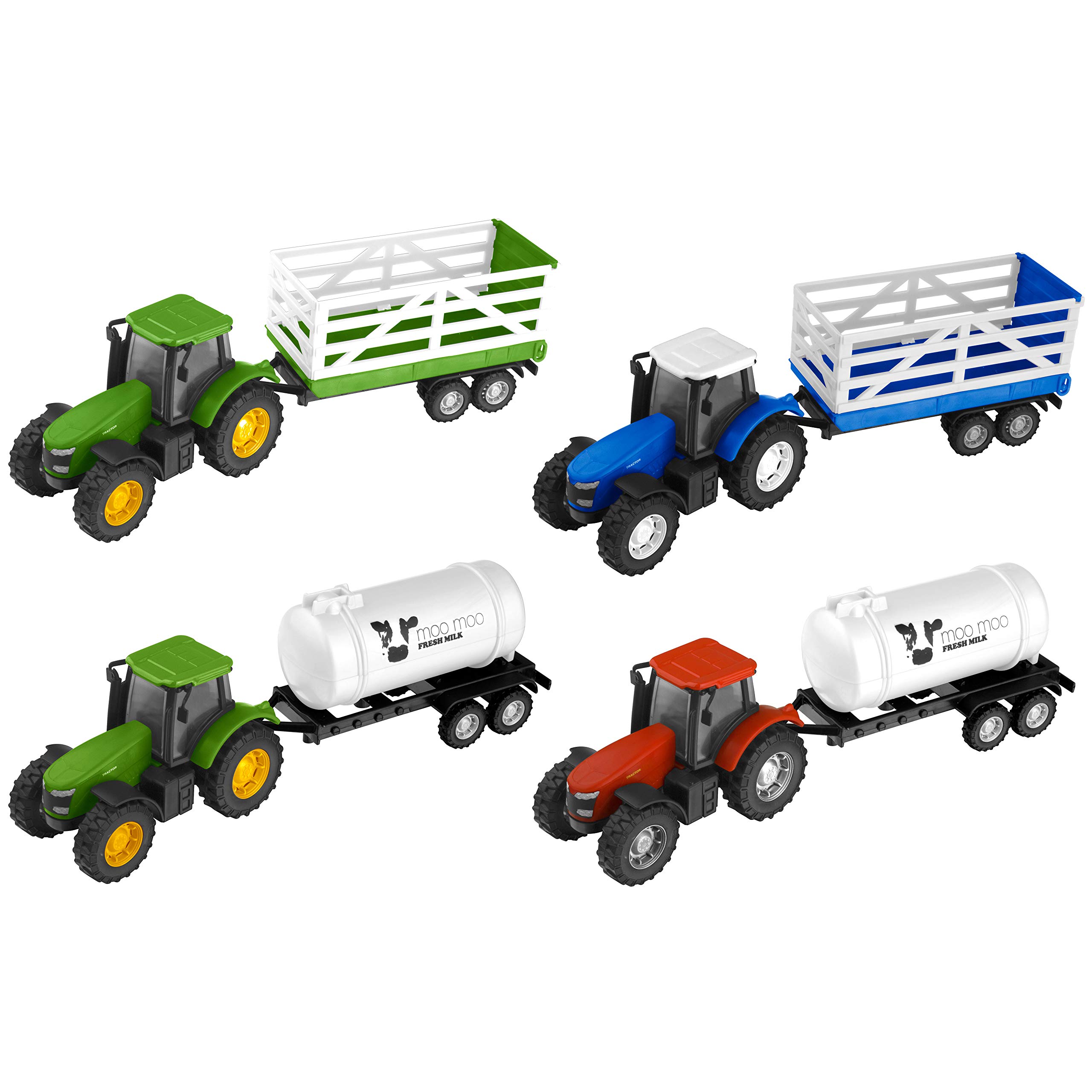 Teamsterz Tractor & Trailer Farm Playset | Kids Toy Car Farming Vehicles Great For Children Aged 3+