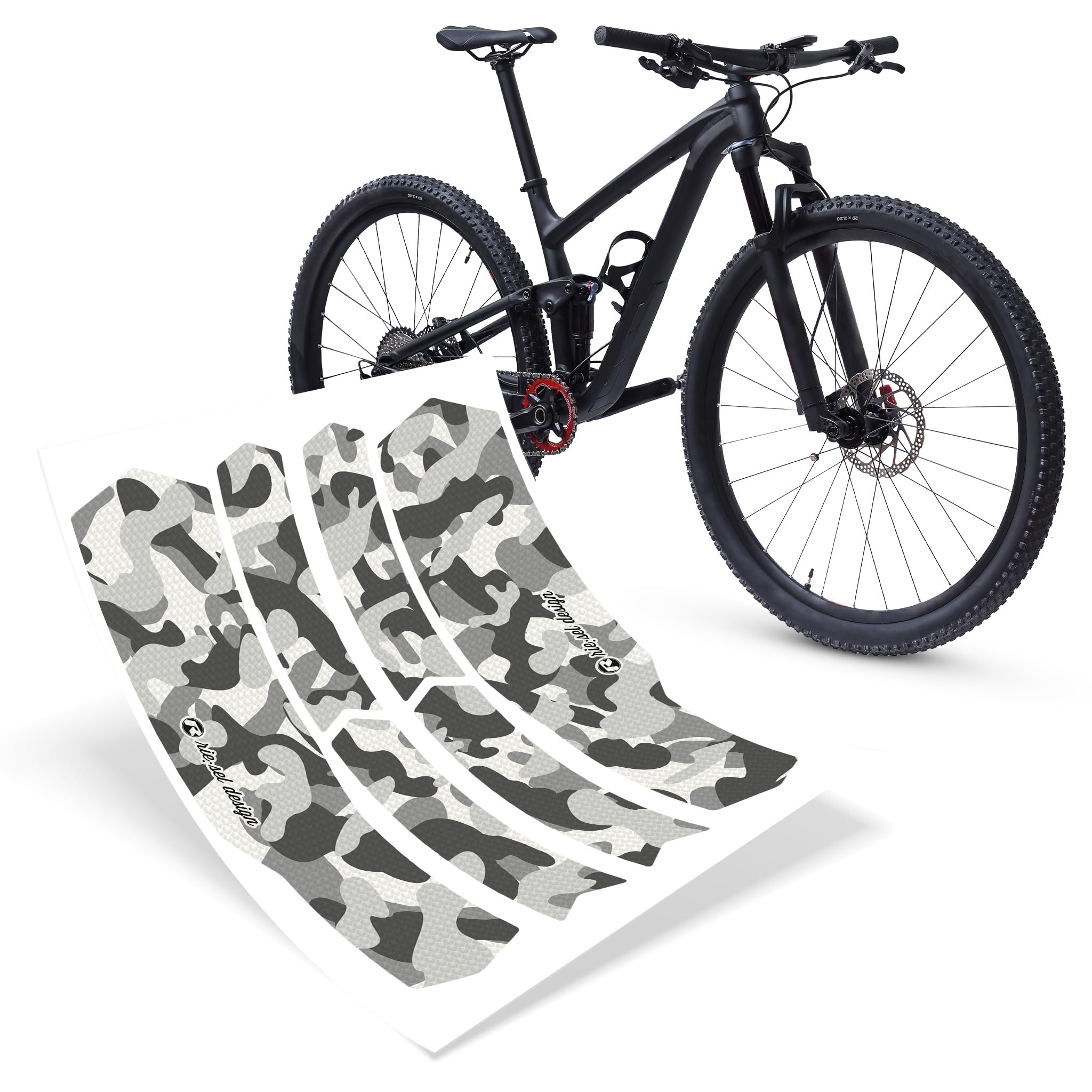 Riesel Design Protective Stickers Triangle Rear Bike Frame - Tape 3000 Honeycomb - Camo
