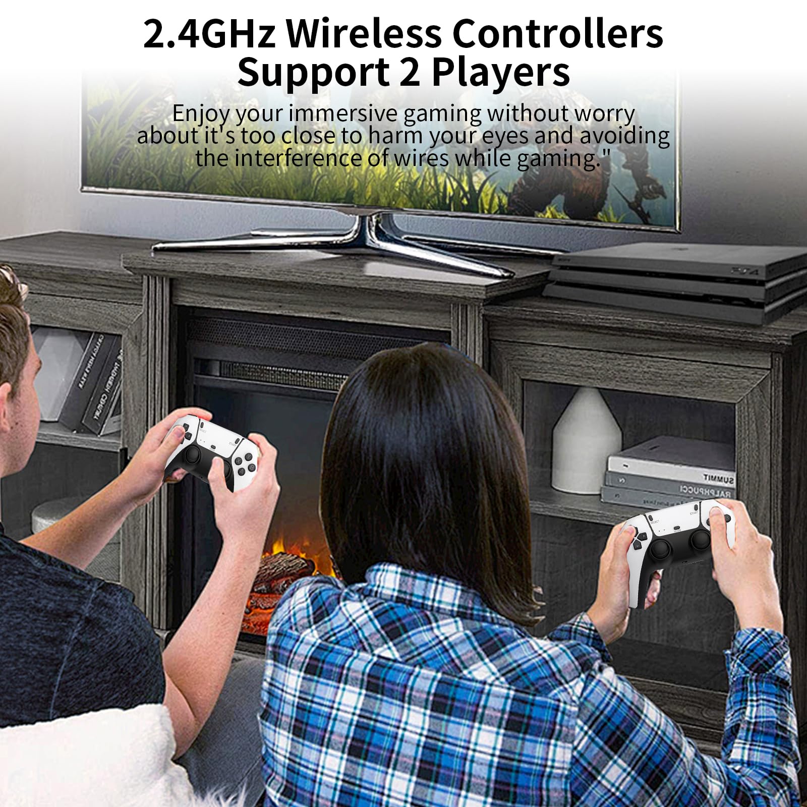 Retro Game Stick, Retro Gaming Console with Built-in 20000+ Classic Games, Wireless Game Stick, Retro Game Console 64GB, 4K, HDMI Output, 23 Emulators, Game Console with Dual 2.4G Wireless Controllers