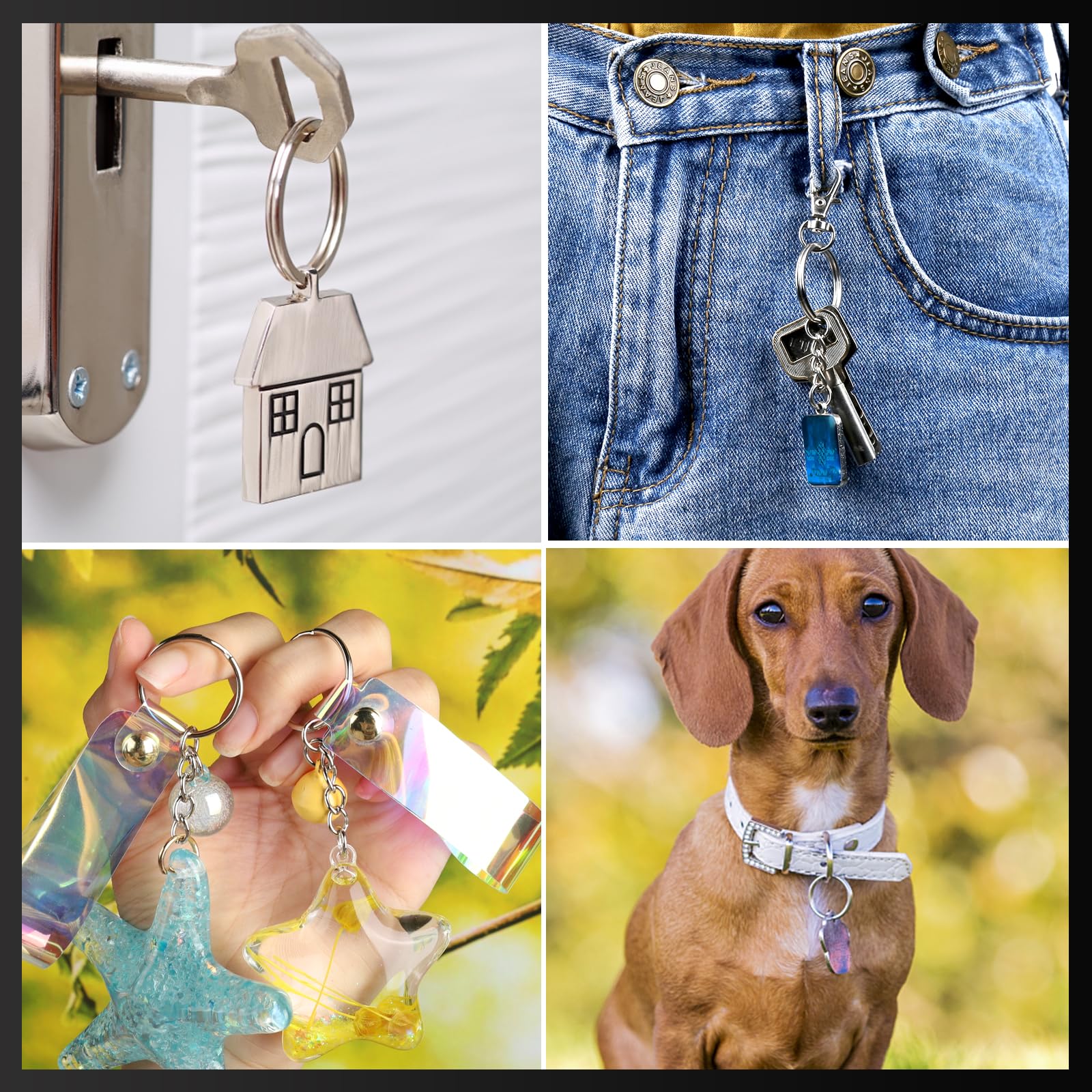 Teenitor Key Chain Rings Keychain Rings, 60pcs Key Ring Metal Keychain Split Key Rings Bulk, Keyring 25mm with 26mm Key Chains and 60pcs Open Jump Ring for Craft Key Ring