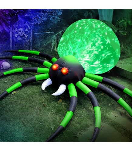 8.5ft Halloween Inflatable Spider Decor With LED Lights – Scary Outdoor Yard Decoration