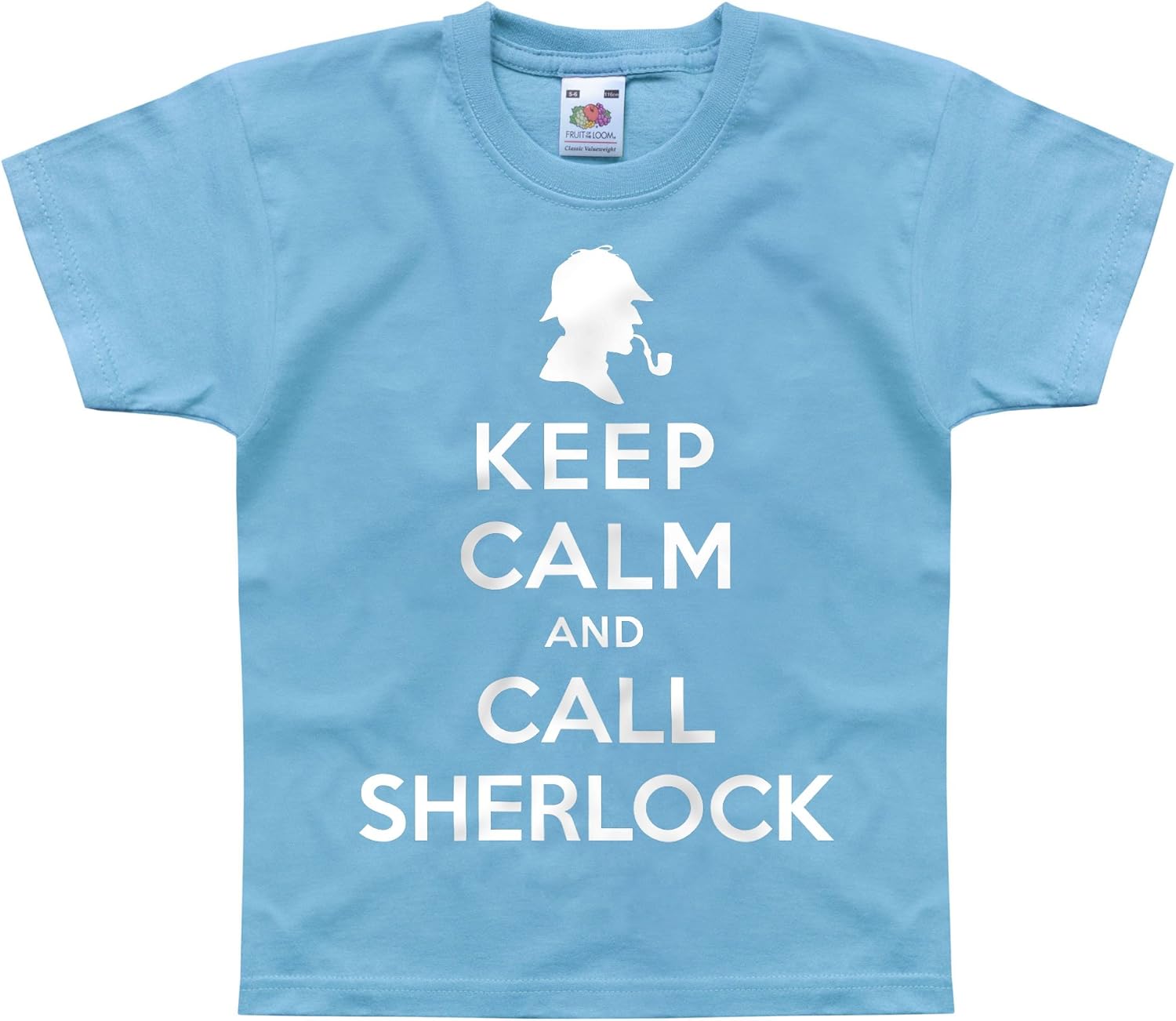 Nutees Keep Calm and Call Sherlock Holmes Unisex Kids T Shirts Ages 1-14 Years