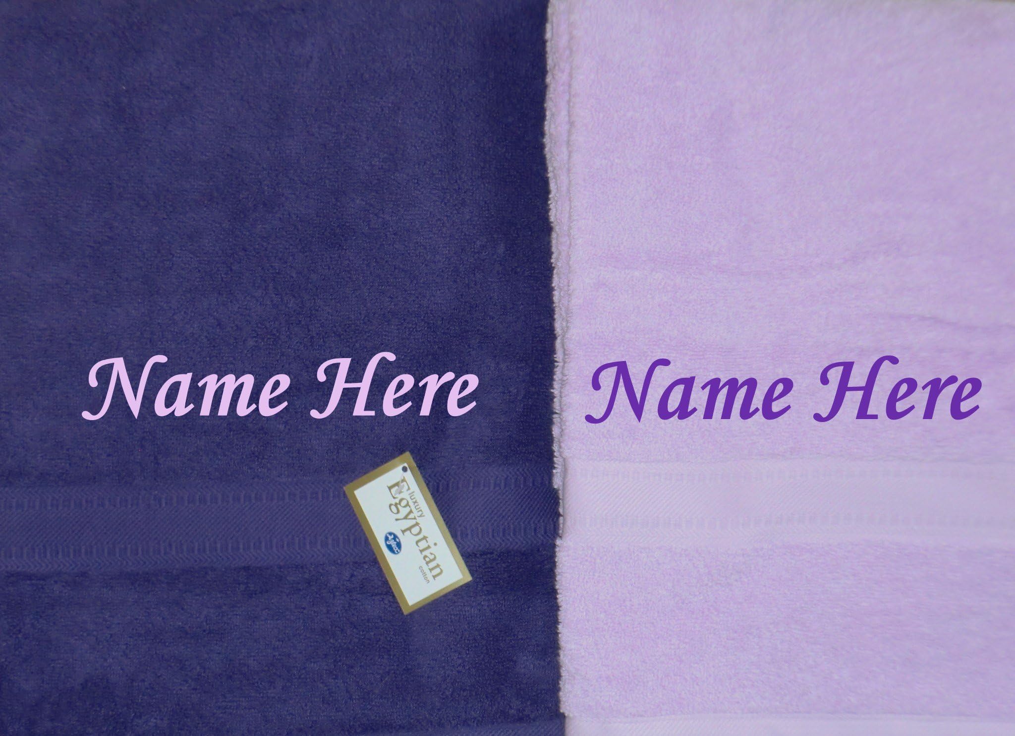 Personalised Honeymoon Beach Towel Set - Quality Towels 1 x Purple & 1 x Lilac