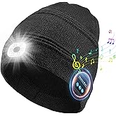 Rotibox Bluetooth Beanie Hat with Light, Gifts for Men, Dad, Husband, Birthday, Christmas, Mens Stocking Stuffers for Men, Women, Teens Tech Gifts