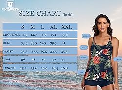 UNIQWETO Women's Flowy Tankini Tummy Control Two
