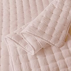WDCOZY Pink Twin Size Quilt Bedding Sets with