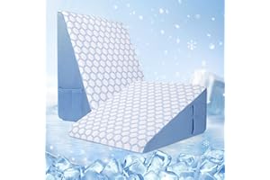 Forias Cooling Wedge Pillow for Sleeping,12" Bed Wedge Pillow for After Surgery,Acid Reflux, Snoring,Memory Foam Top Triangle Pillow Wedge with Breathable Cooling Cover