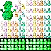 Guiqulai 98 Pcs Mini Resin Snowman Luminous Mini Snowman Figurines Winter Miniature Figurines Suitable for DIY Cake Decoration Ornaments Crafts Moss Landscape
