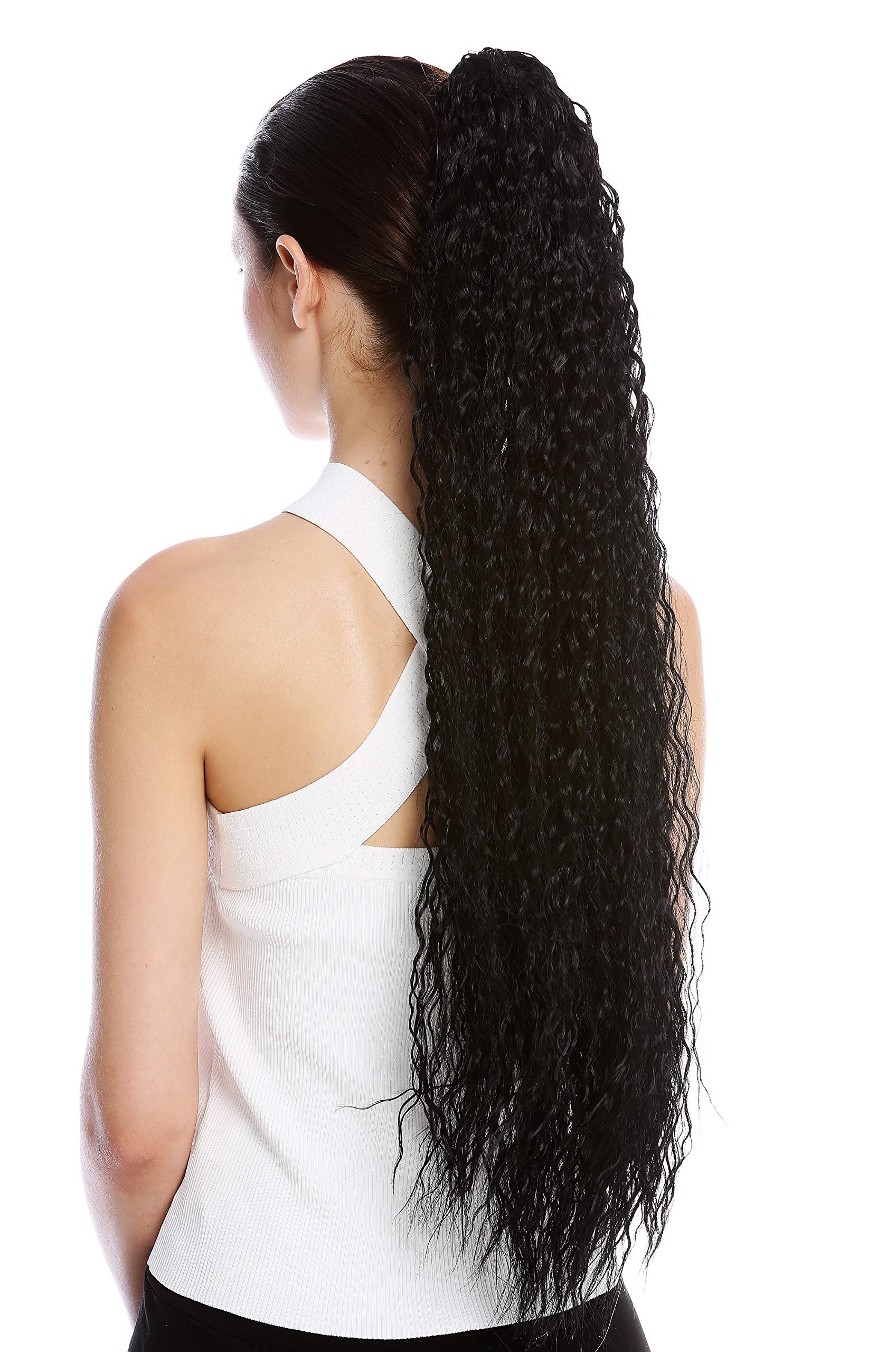 WIG ME UP - N857-V-1 Ponytail Hairpiece Extensions extremely long voluminous curled Afro Caribbean kinks kinked black 29inch