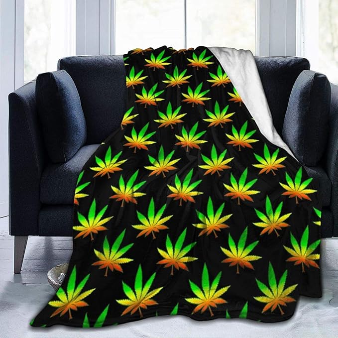 maichengxuan Super Soft Marijuana Weed Throw Wrap Cover, Flannel Travel
