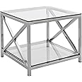 Safavieh Couture Collection Hayward Chrome End Table with Glass Top