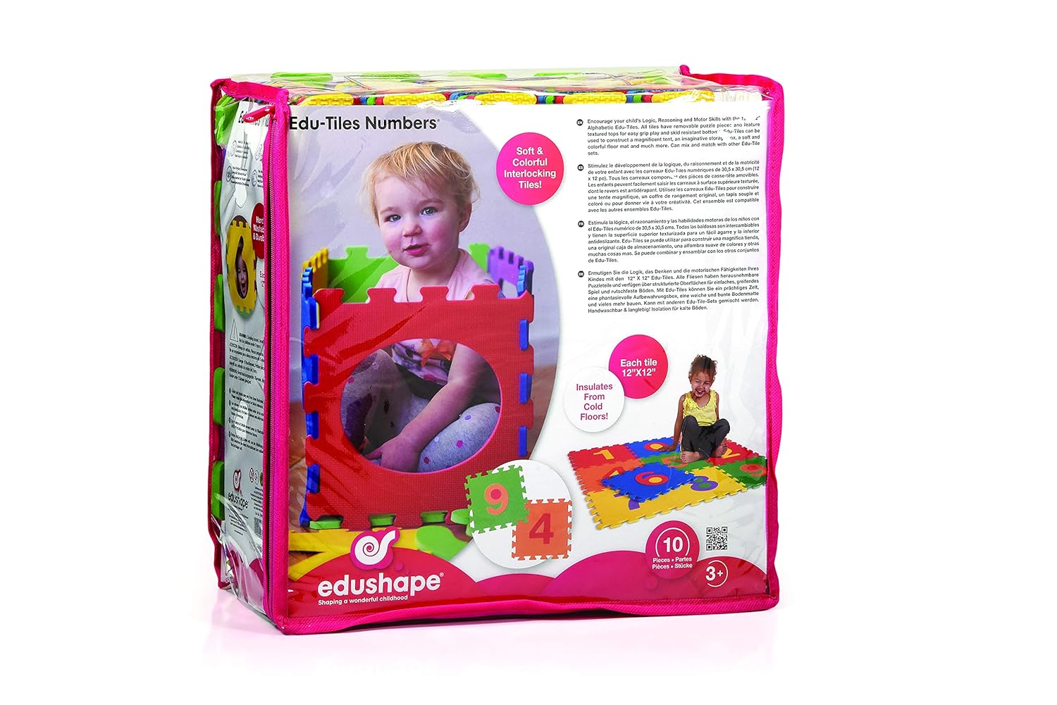 Kids Play Mat - Numbers And Animals Foam Floor Matt - 10 Interlocking Pieces To Develop Children's Motor Skills And Color Recognition : Foam Floor Mats : Baby