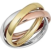 Kooljewelry 14k Tricolor Gold High Polish Trinity Rolling Ring for Women