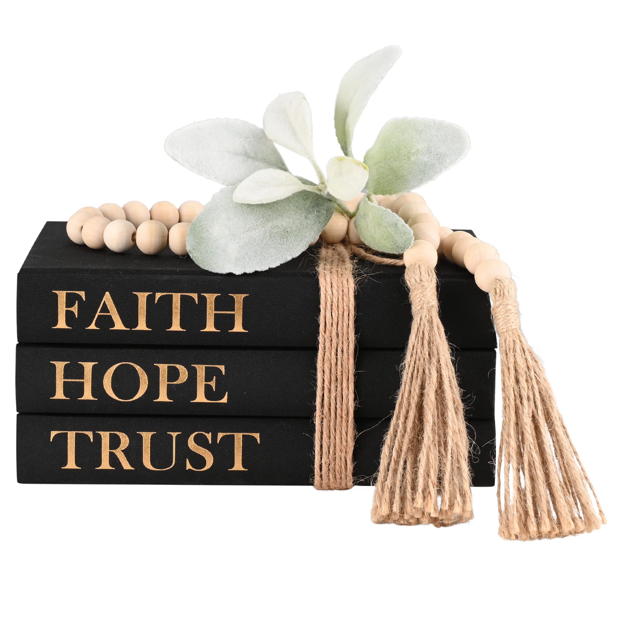 Photo 1 of Faith Hope Trust Decorative Hardcover Books - Faux Farmhouse Stack for Coffee Table & Living Room Decor - Linen Covered