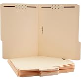 Amazon Basics Manila File Folders with Fasteners for Organized Filing, Letter Size, 100-Pack