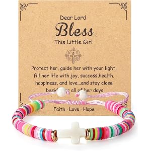 TecquorA Christian Gifts for Girls Boys Teens, Cross Bracelet for Teens, Graduation Baptism First Communion Gifts for Teen Gi