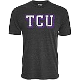Blue 84 NCAA Unisex-Adult NCAA Officially Licensed Tri-Blend T-Shirt Vintage Prominent Black