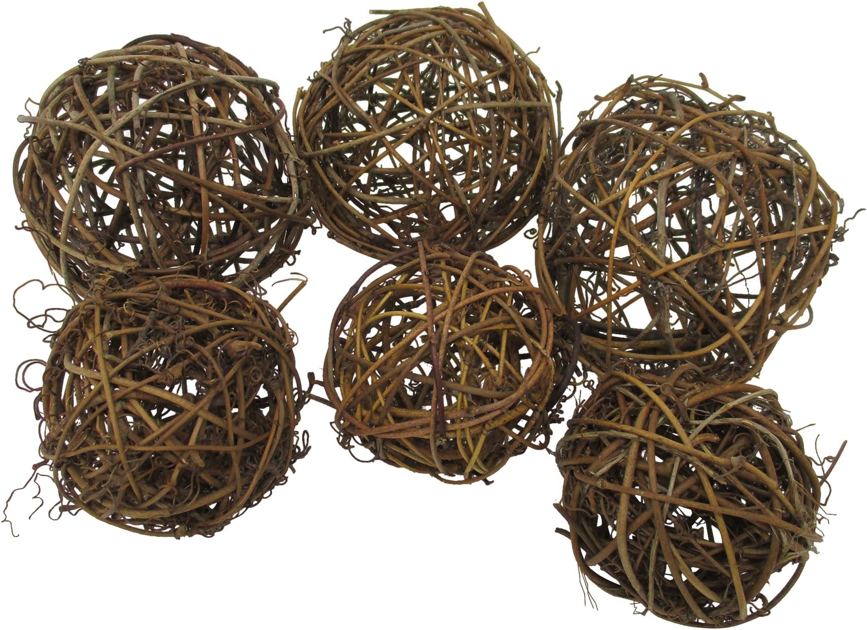 From The Attic Crafts Natural Brush Twig Balls, 4 inch and 2.75 inch Grapevine Twig Bowl Fillers