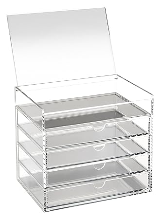Osco Acrylic 5 Drawer Chest With Flip Up Lid Amazon In Office