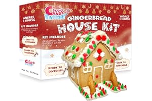 SARAH'S CANDY FACTORY Gingerbread House Kit 12.75 Oz – Holiday Cookie Decorating Kit with Icing & Candies – Christmas DIY Activity for Kids & Adults – Pre-Baked Panels – Assembly Required (Small)