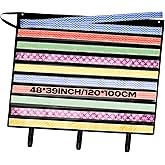 Sinload 48 x 39 inch Bulletin Board Border Storage, Foldable Border Storage Pocket Chart, Bulletin Board Borders and Wall Borders, Classroom Organizer with Storage Pockets for Teacher (Black)