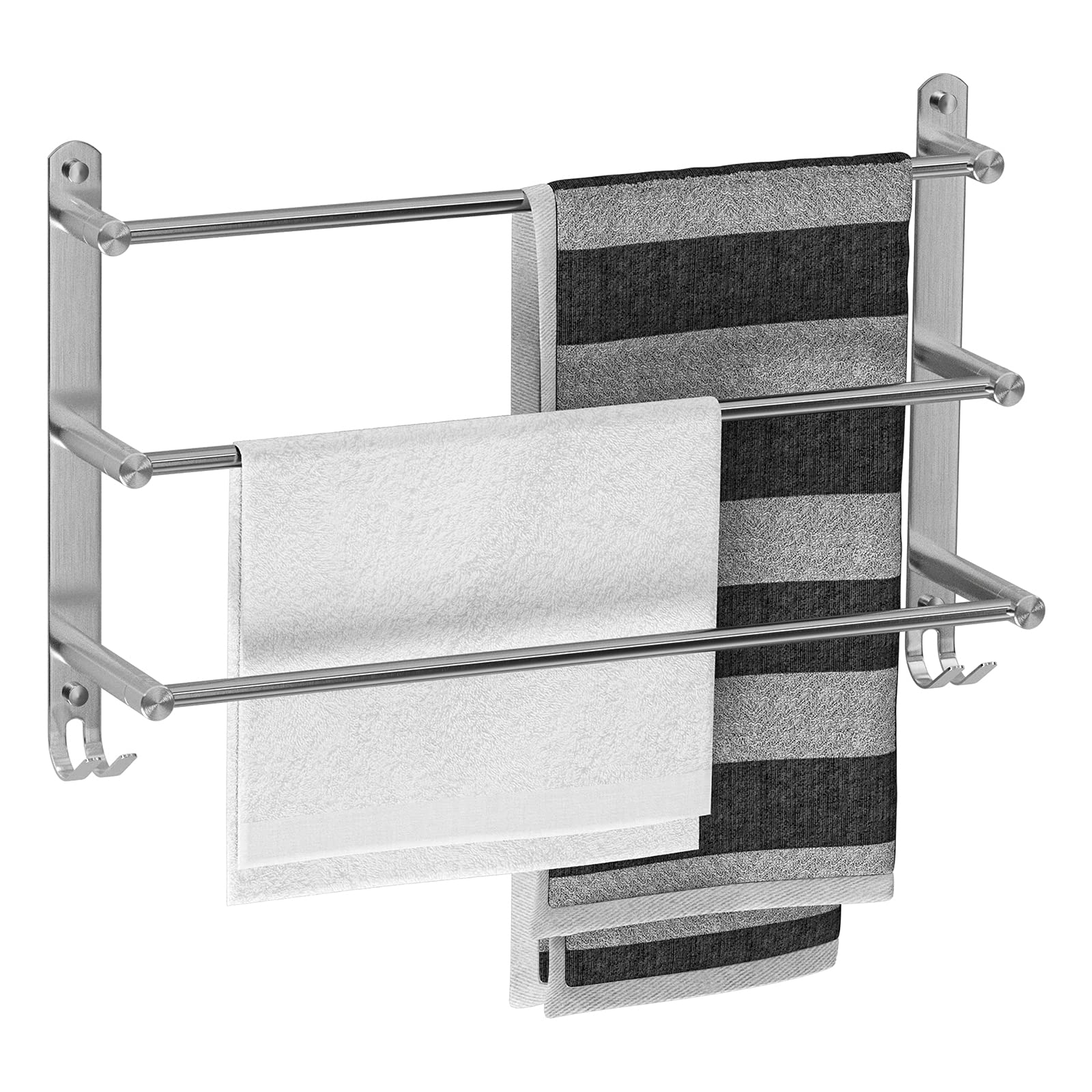 Towel Rail Bathroom Wall Mounted 304 Stainless Steel Brushed Bath Towel Rail 70 cm Towel Rail 3-Layer Bath Towel Rail Towel Holder for Bathroom Kitchen Toilet