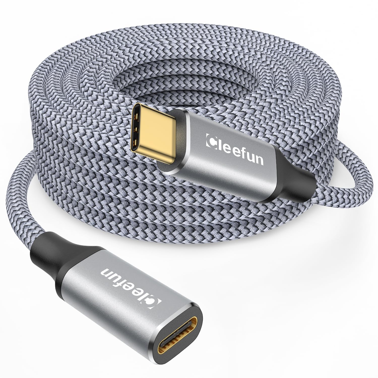 CLEEFUN USB C Extension Cable 3m, [USB 3.2/5Gbps] 4K 60Hz 100W Type C to C Fast Charge & Sync Nylon Male to Female Extender Cord for iPhone 17 16 15 PSVR2,MacBook iPad/Pro, Galaxy S25 S24 S23 S22