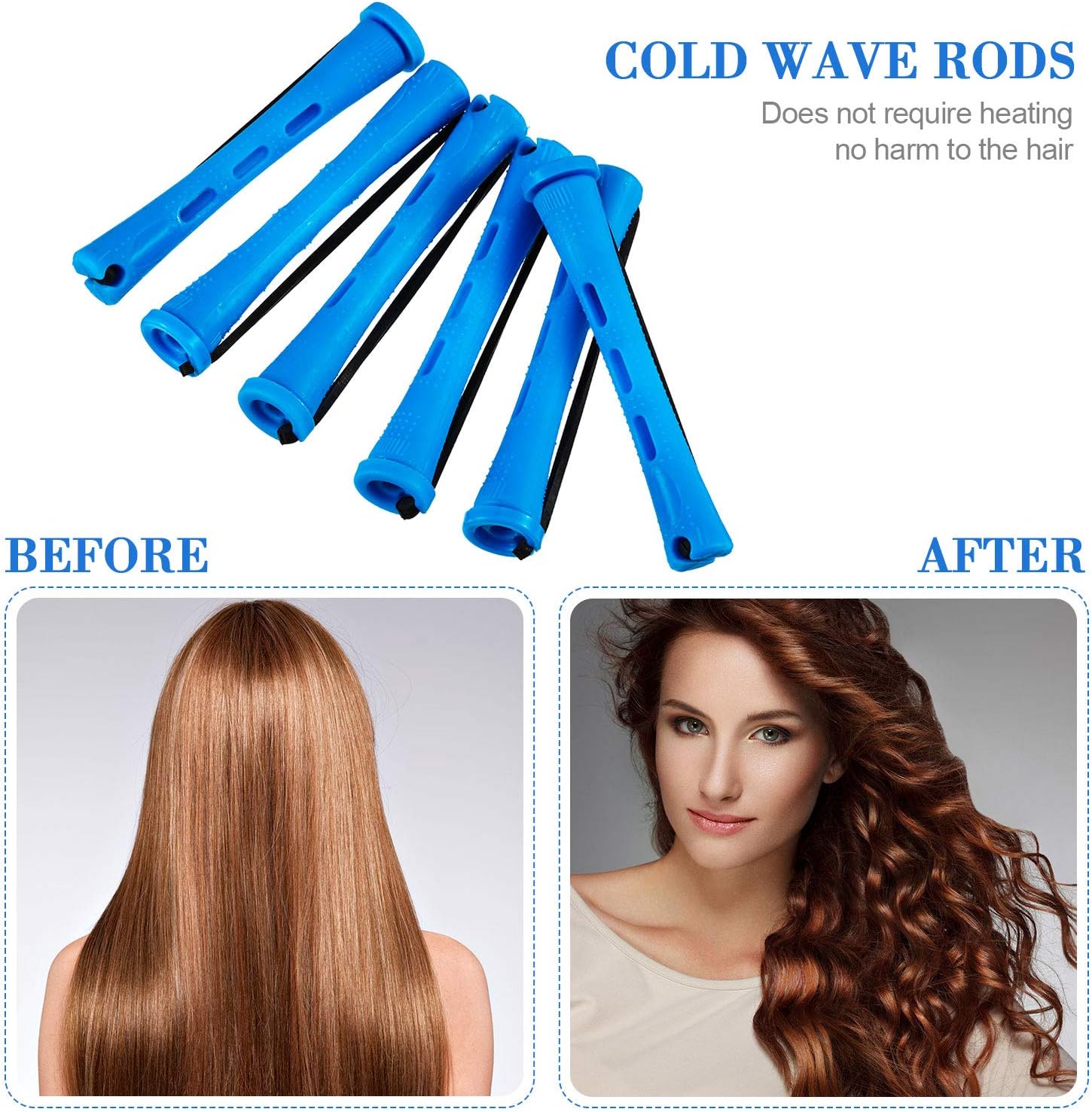 48 Pieces Hair Perm Rods Short Cold Wave Rods Plastic Perming Rods Hair Curling Rollers Curlers with Steel Pintail Comb Rat Tail Comb for Hairdressing Styling Supplies (0.35 Inch - Image 5