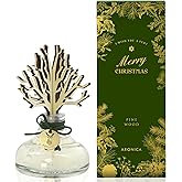 Aronica Christmas Diffuser 120ml / 4floz- Pine Wood Scent, Frasier Fir Winter Decorations for Home, Nordic Bookshelf Decor Green, Centerpieces for Table, Masculin Bathroom Shelf Diffuser Liquid