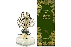 Aronica Christmas Diffuser 120ml / 4floz- Pine Wood Scent, Frasier Fir Essential Oil Reed Diffuser, Green Tree Oil Reed Diffuser Men, Woody Bookshelf Decor Winter Home