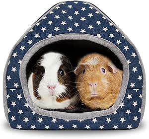 BWOGUE Guinea Pig Bed Cave Cozy Hamster House Large Hideout for Dwarf Rabbits Hedgehog Bearded Dragon Winter Nest Hamster Cage Accessories